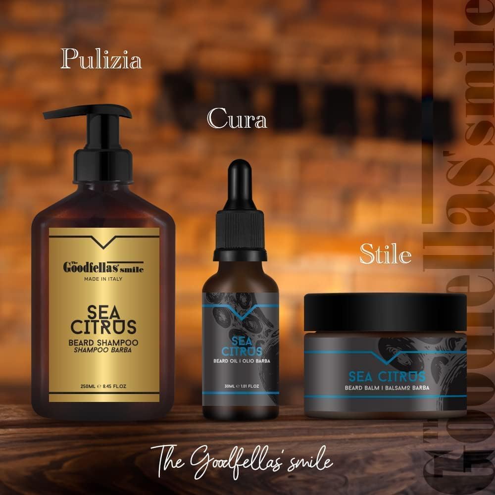 The Goodfellas' smile Conditioning and Softening Beard Balm 1.7 oz - Made in Italy with Shea Buter & Jojoba Oil - (Sea Citrus)