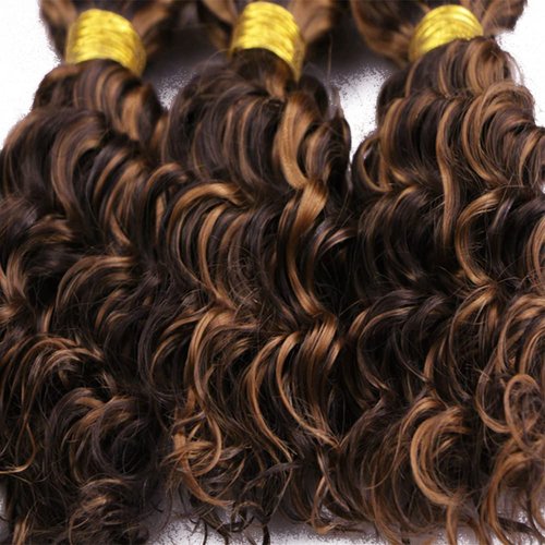 Biliisyff P4/30 Highlight Bundles Deep Wave Brazilian Remy Hair Two Tone Brown Mixed With Dark Brown Bundles for Black Women 16 18 20 Inch