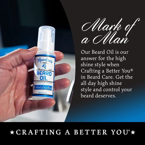 Maestro's Classic Beard Oil - High-Shine Moisturizing & Taming for All Beard Types | 2 Ounce