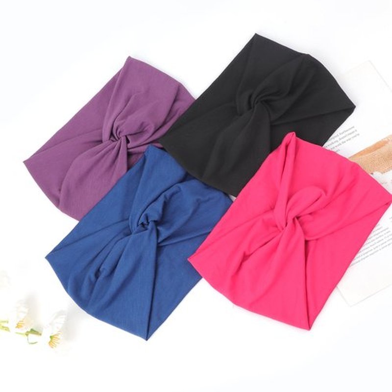 AQOKKA Extra Wide Headbands for Women Large Turban Headband Non Slip Boho Elastic Hairband Hair Twisted Knot Head Bands Accessories