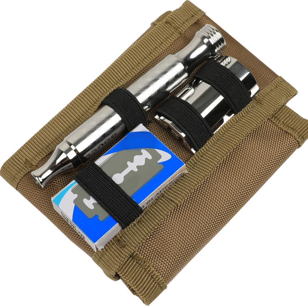 2pcs Razor Storage Bag - Oxford Cloth Protector Case for Safety Razor and Nail Clipper - Travel Male Container