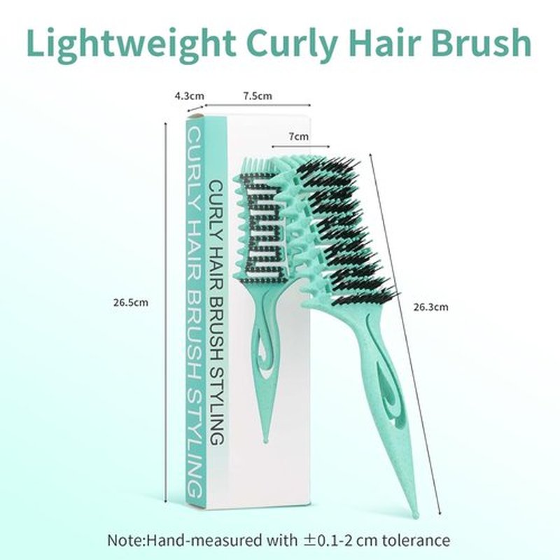 Skiennix Curl Defining Brush - Vented Curly Hair Brush for Detangling & Styling | Reduces Frizz (Green)