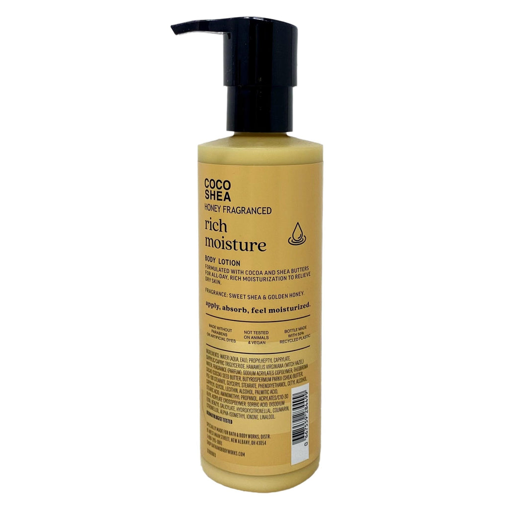 Bath & Body Works Coco Shea Honey Fragranced Rich Moisture - 3 Body Lotion- with a Peach Gardenia Bar Soap