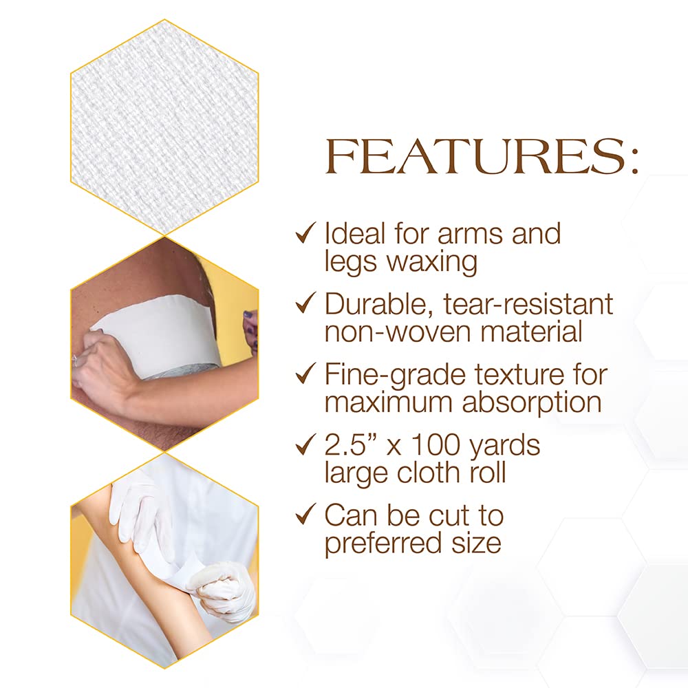 GiGi Epilating Roll for Hair Waxing/Hair Removal, Natural Muslin Epilating Roll, 2.5” by 100 yds