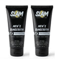 SLAM Men's Sunscreen Lotion SPF 50 & Moisturizer – Face & Body Sunblock, Anti-Aging, Water-Resistant, Hawaii Act 104 Safe, Skincare for Men, Unscented – 3 fl oz.each. Double pack.
