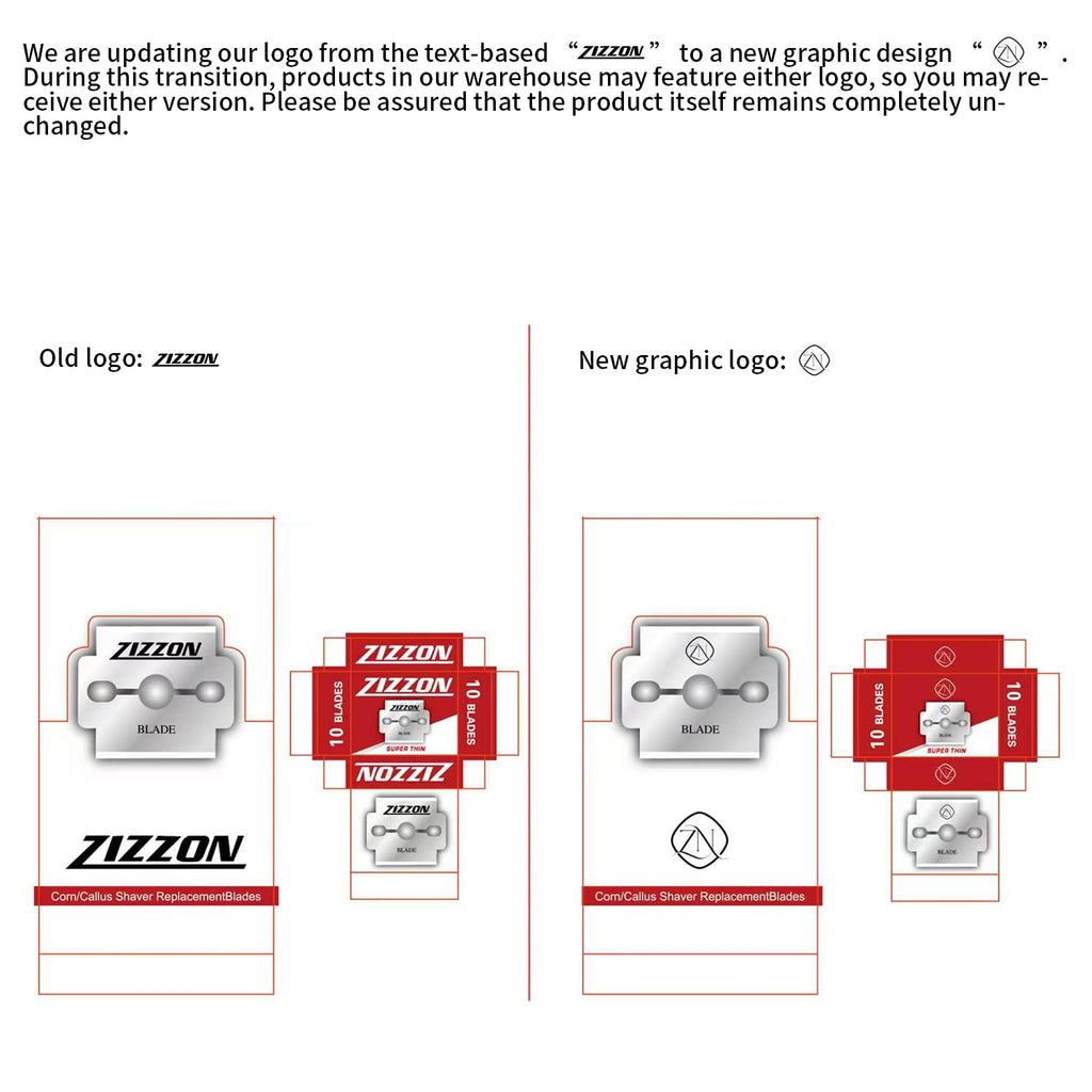 ZIZZON Callus Shaver Replacement Blades 100 Count
