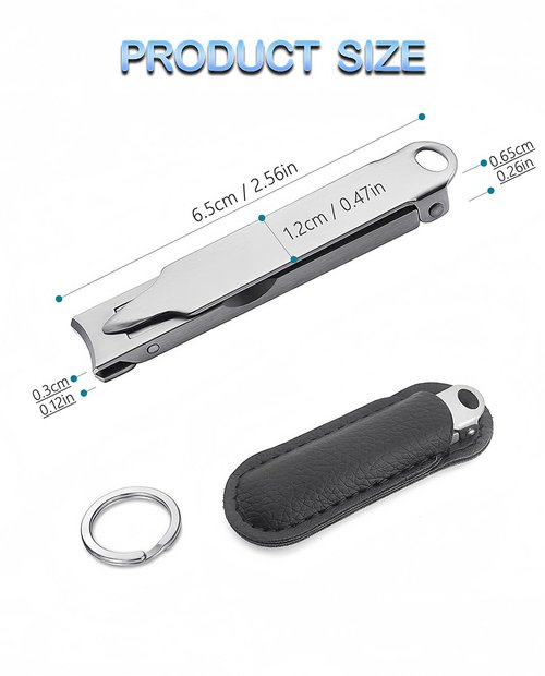 HEYCROWN Small Nail Clippers Travel Fingernail Clipper Ultra Thin Foldable Design