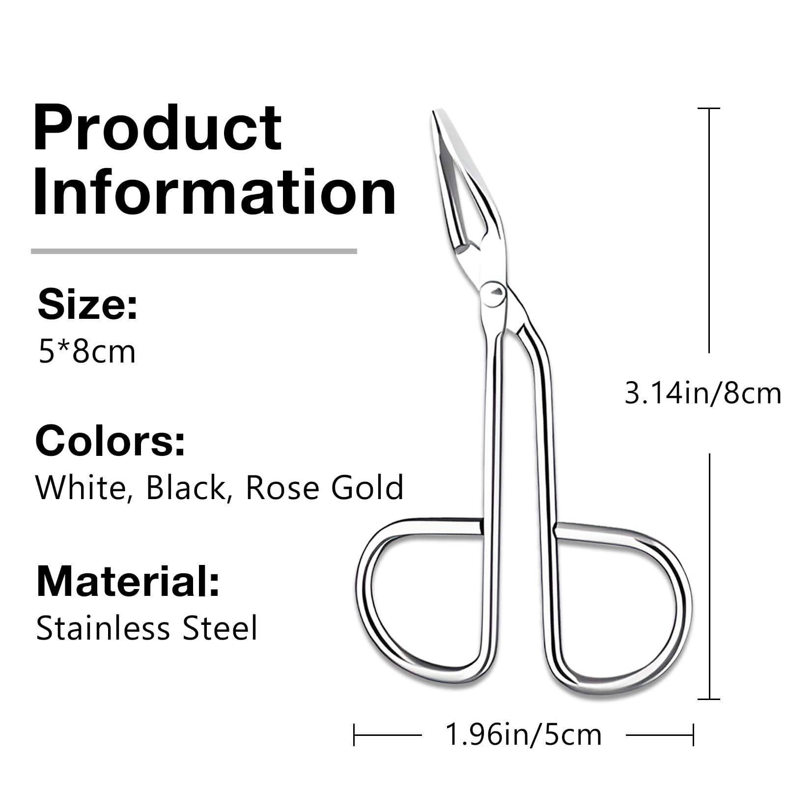 3-Piece Tweezers Set Scissor Handle Slant Tip Eyebrow Tweezers Eyebrow Plucker Tweezers for Facial Hair Removal Includes Black, Silver, & Rose Pink