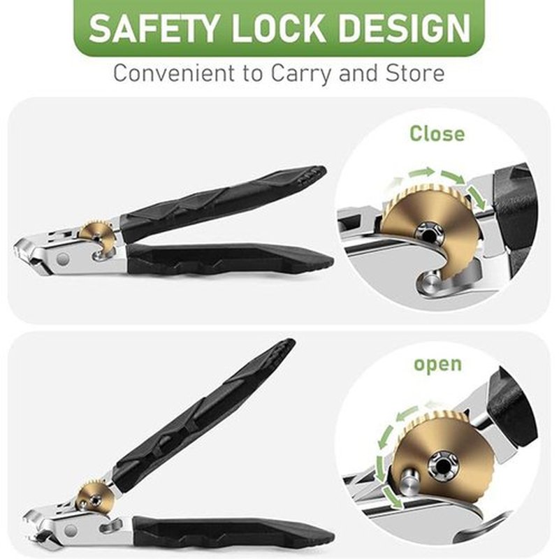 Toenail Clippers for Thick Toenails, 2 PCS Stainless Steel Nail Clippers, Upgraded 180° Wide-Mouth Bite, Splash-Proof Design, Oblique and Flat Mouth Nail Clippers Set (1 Set)