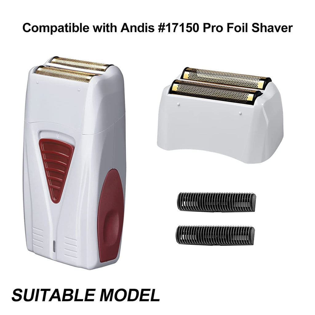 Pro Shaver Replacement Foil and Cutters Compatible With Andis #17155 & #17150#17200 Shaver Pro Foil (andis-sliver-3packs)