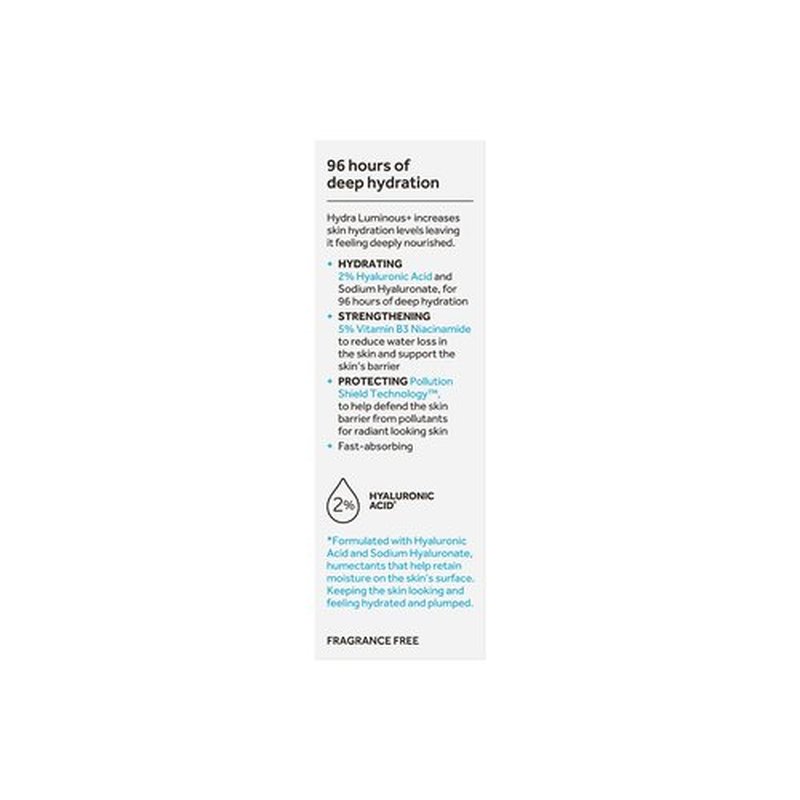 No7 HydraLuminous+ 2% Hyaluronic Acid Serum - Hydrating Facial Serum with 5% Vitamin B3 Niacinamide to Support Skin Barrier Repair - For Visibly Radiant & Healthier-Looking Skin (1 Fl Oz)