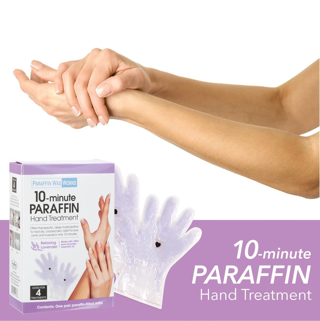 Paraffin Wax Works 10-Minute Paraffin Hand Treatment, Relaxing Lavender, Spa and Home Treatment Gloves, One-Pair