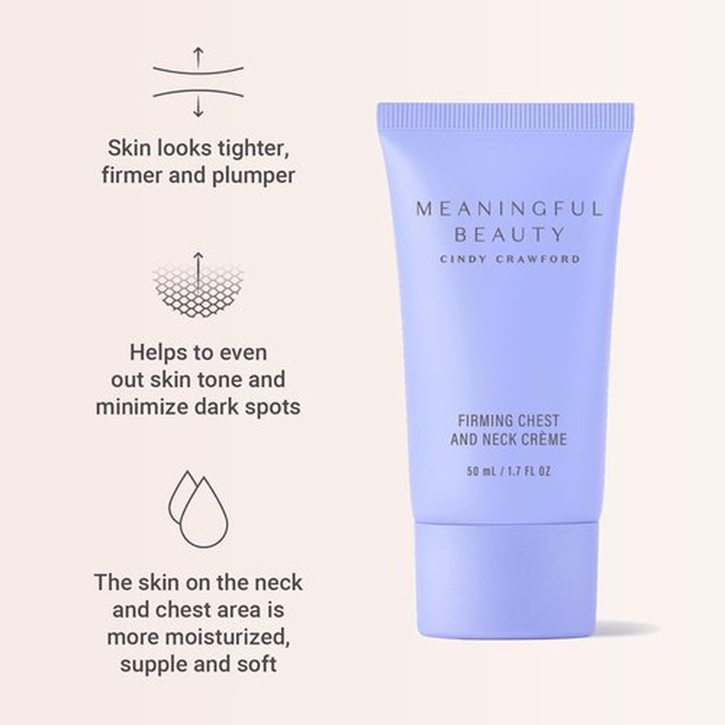 Meaningful Beauty Firming Chest & Neck Crème - Tightening Treatment with Vitamin C & Hyaluronic Acid | 1.7 Ounce
