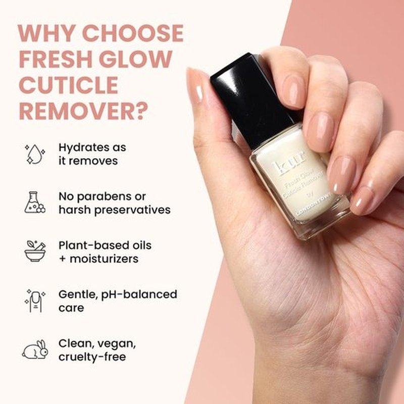 LONDONTOWN Fresh Glow Cuticle Remover - Instant Moisturizing Liquid for Softening Dry Cuticles | 0.40 Fl Oz