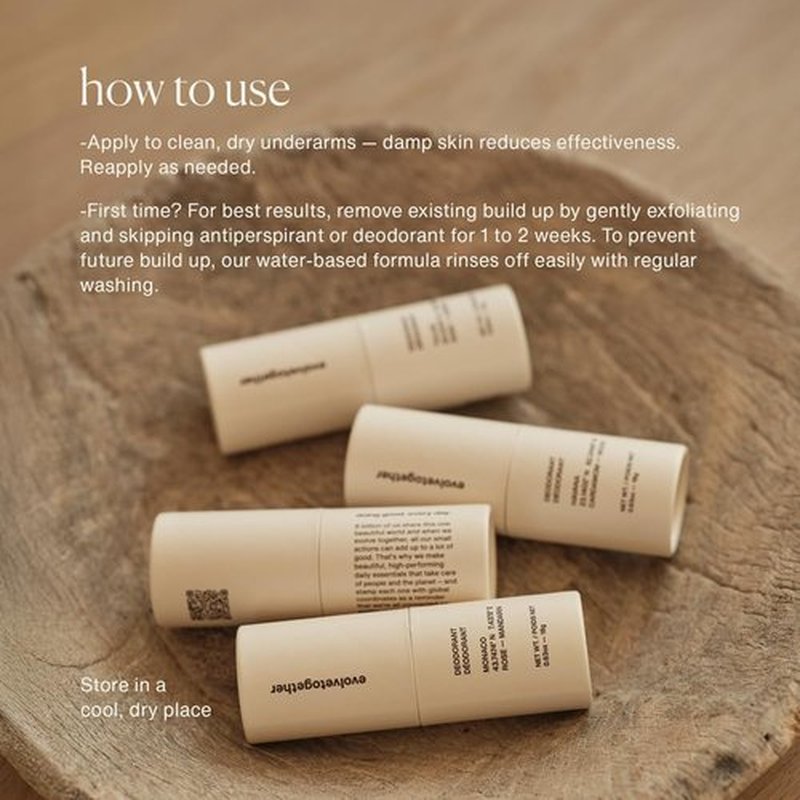 EvolveTogether Aluminum-Free Natural Deodorant - 4 Pack Travel Set | Neutralizes Odors & Soothes Skin | Vegan & Cruelty-Free