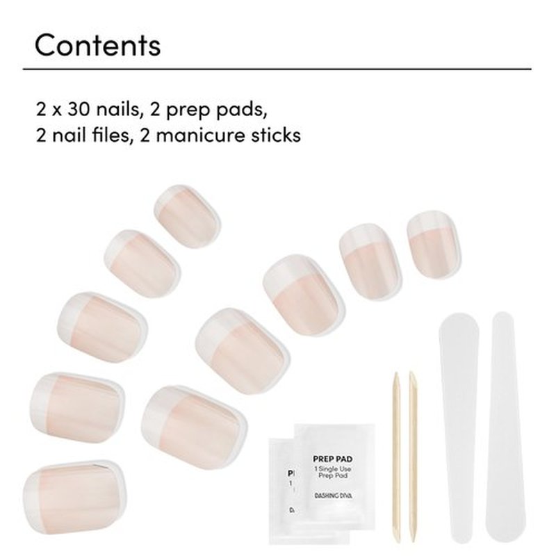 Dashing Diva Magic Press Nail Bundle - French Collection - Square Press On Nails - Day to Night & Homecoming - Long Lasting Gel - Lasts Up to 7 Days - 2 Sets