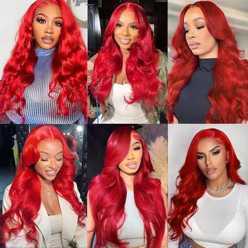 Red Human Hair Bundles Red Body Wave 3 Bundles Unprocessed Virgin 20 22 24 Inch Burgundy Body Wave Bundle Human Hair Extensions 50 Gram Per Bundle