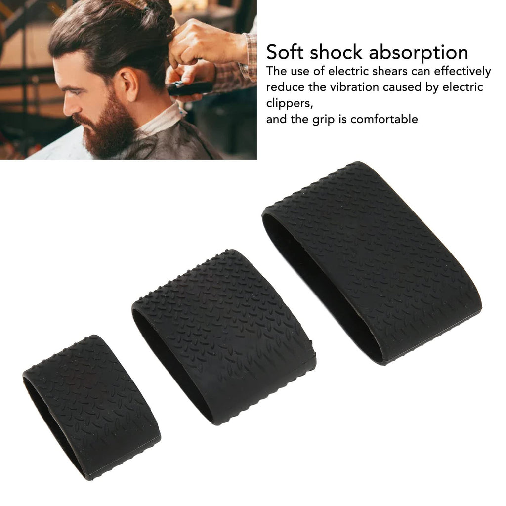 3pcs Barber Clipper Bands, Silicone Anti Slip Wear Resistant Tool Protective Sleeve for Barbers Electric Clip Resistance Heat Baber