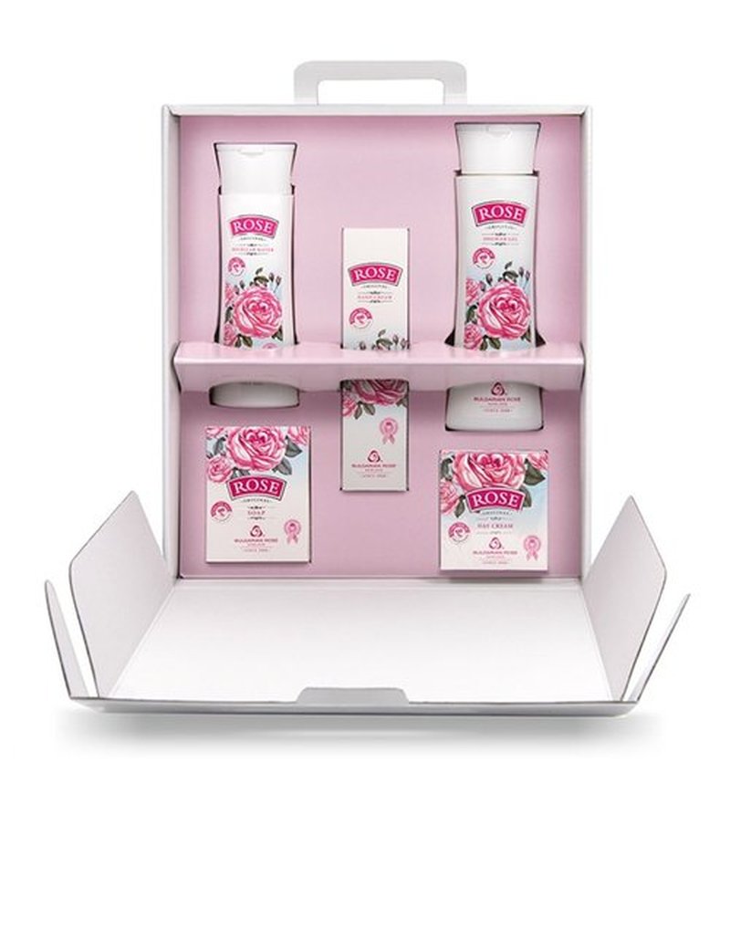 Bulgarian Rose 5-Piece Gift Set | Natural Rose Soap, Body Lotion, Hand Cream & Face Cream