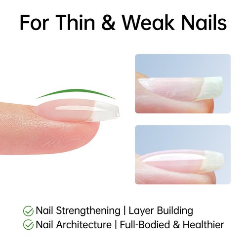 Love easy Hema Free Builder Gel for Nails Hypoallergenic & Odorless - Thickness Nail Strengthener & Extender | 28-Day Chip Resistance