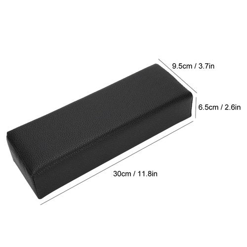 Merterfly Arm Rest for Nails, Pebbled Grain Leather Nail Pillow Hand Rest for Nail Tech Acrylic Nails, Sturdy Manicure Cushion Holder for Nail Salon and Home Use (Black)
