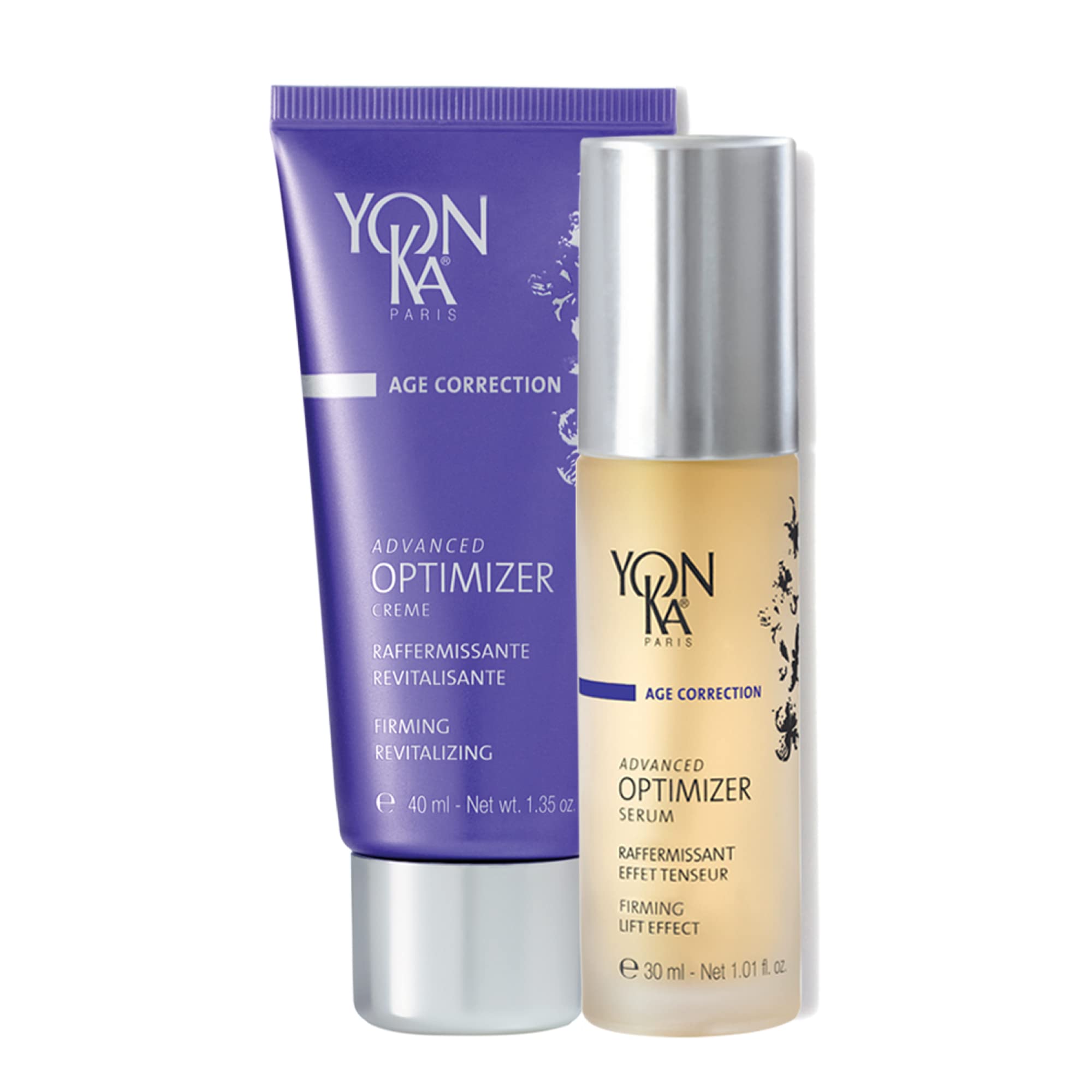 Yon-Ka Advanced Optimizer Serum & Cream | Intensive Anti-Aging Treatment for All Skin Types | Firm and Tighten with Collagen and Hyaluronic Acid | Paraben-Free | 1.35 oz / 1.01 fl oz