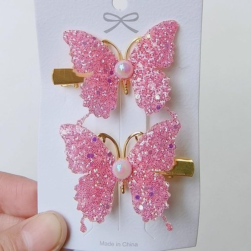 10-Pc Glitter Butterfly Hair Clips – Sparkly Hair Accessories for Women Girls, Trendy Fashion Hairpins for Spring Party, Everyday Looks Gift (A)