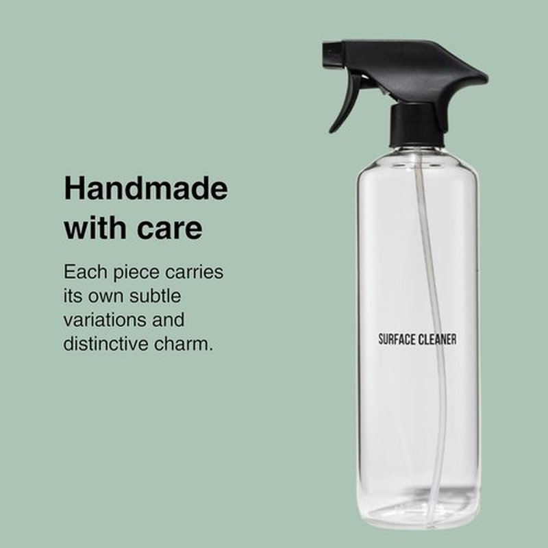 Public Goods Glass Spray Bottle - Refillable Multi-Surface Cleaner | BPA-Free Borosilicate Glass | 24 Oz
