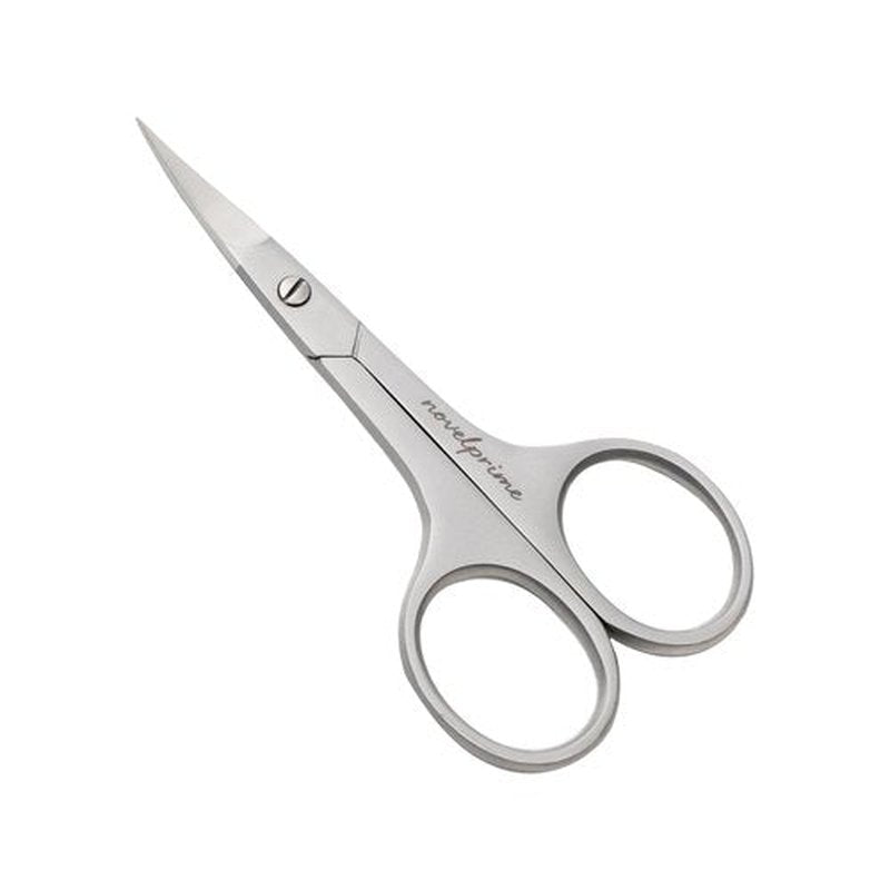 Novel Prime| Stainless Steel Cuticle Scissor with Extra Fine Curved Blade| Nail Scissors for Precise Pointed Tips| Manicure Scissors for Grooming and Eyebrows with Premium Leather Pouch (1 Count)