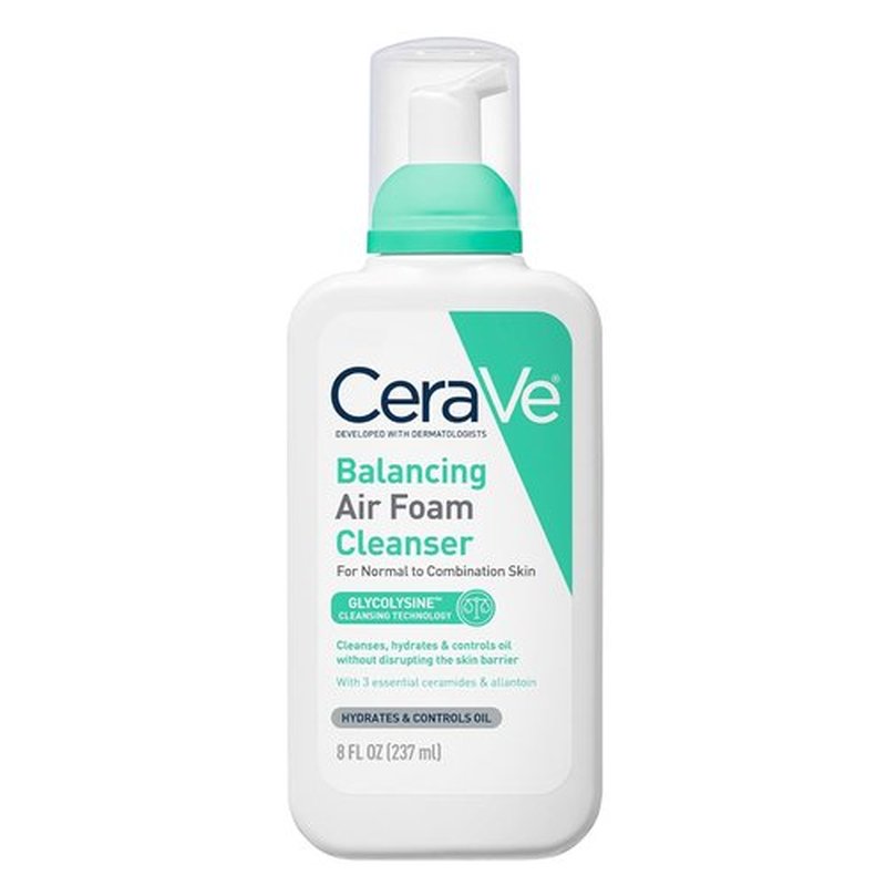 CeraVe Foaming Facial Cleanser - Balancing Air Foam for Combination Skin | 8HR Oil Control & 24HR Hydration, 8oz