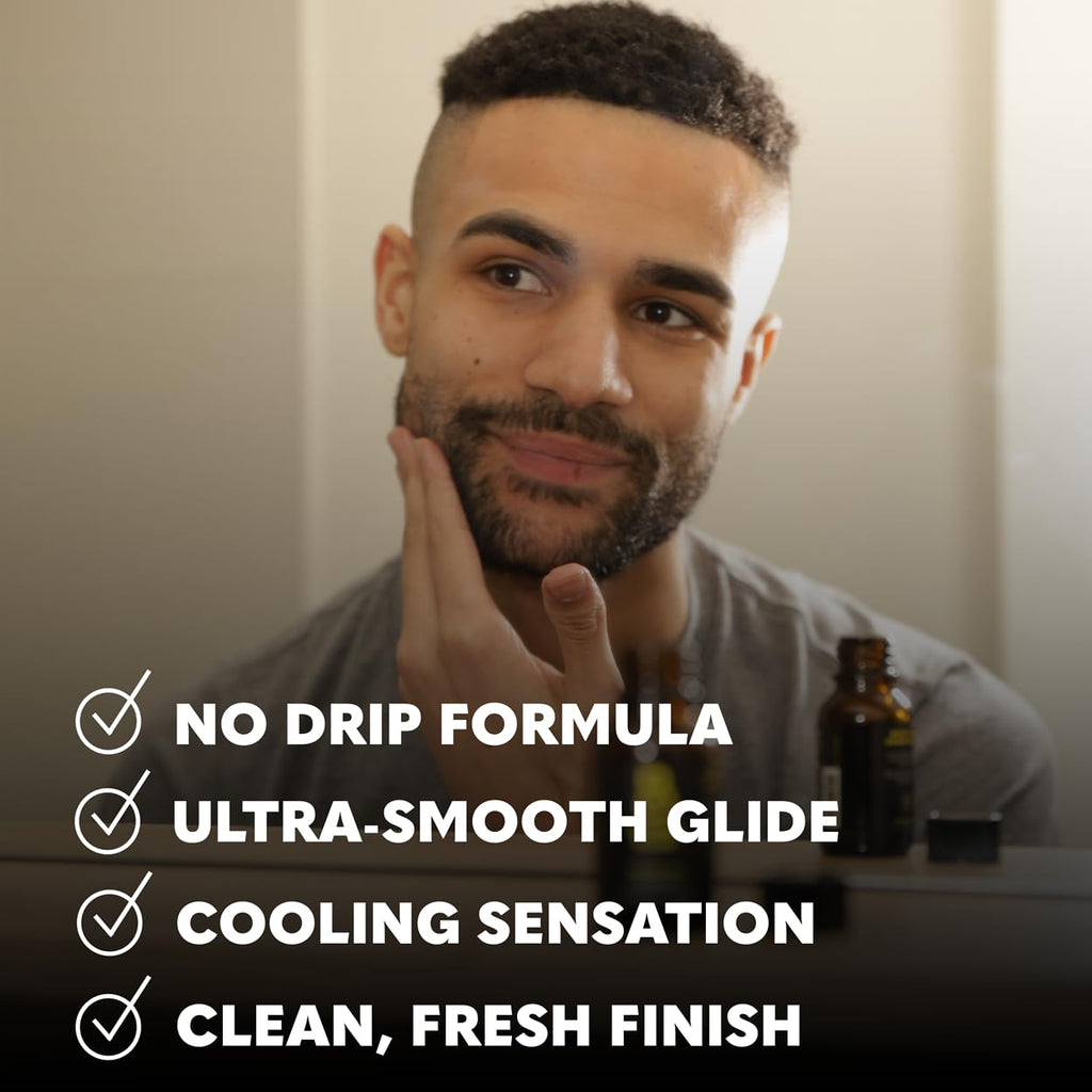 Beard Club Premium Shaving Gel for Men – Hydrating Mens Shave Cream for Sensitive Skin – Cedar Scent Precise Line Ups & Smooth Shaving – Clear Shave Gel for Men – Cooling Sensation – Sativa Seed 8oz