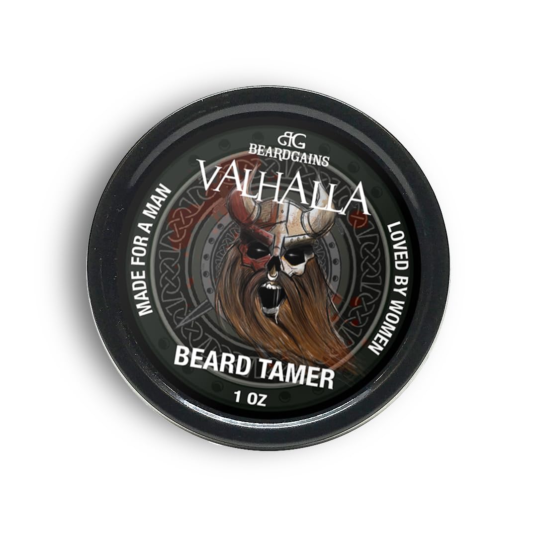 Beard Gains Organic Beard Tamer Tinted Wax: shape, style & groom facial hair with natural hold. Easy wash-out, all-day control. For all beard types (Valhalla Black)