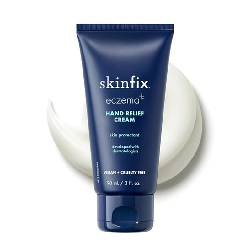 Skinfix Hand Relief Cream - 3 Fl Oz - Soothes Redness & Cracking for Dry, Sensitive Skin - Eczema Approved - Fragrance-Free, Vegan