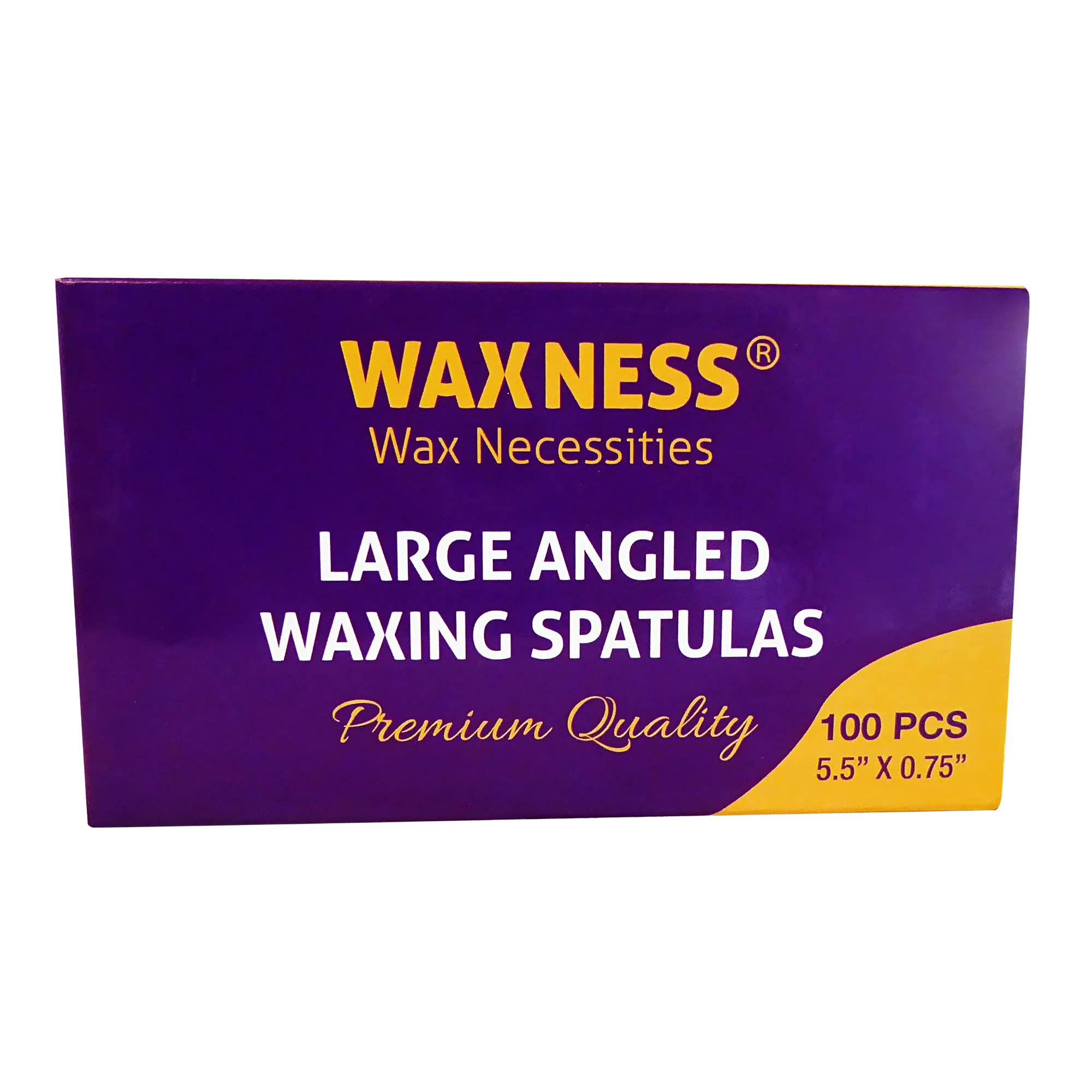 Waxness Wooden Waxing Spatulas 100 Pcs – Angled Applicator Sticks for Body & Precision Waxing, Disposable Birchwood – Professional Use