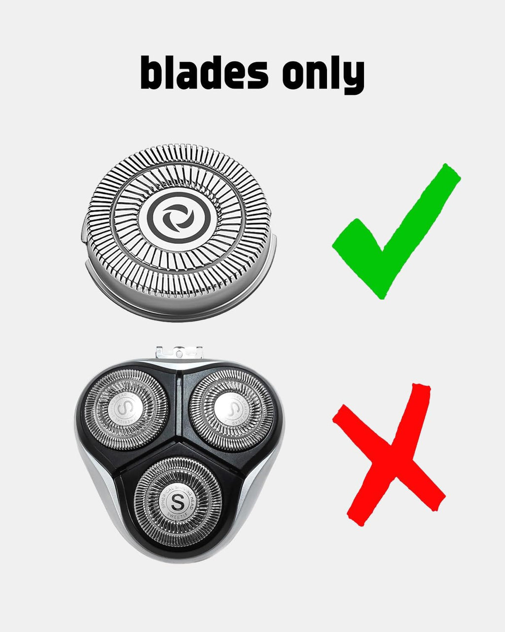 Sweetlf Replacement Blades for SweetLF Electric Shaver SWS7105 SWS7105BK, 6 Pack Electric Razor Blades, 2 Cleaning Brush