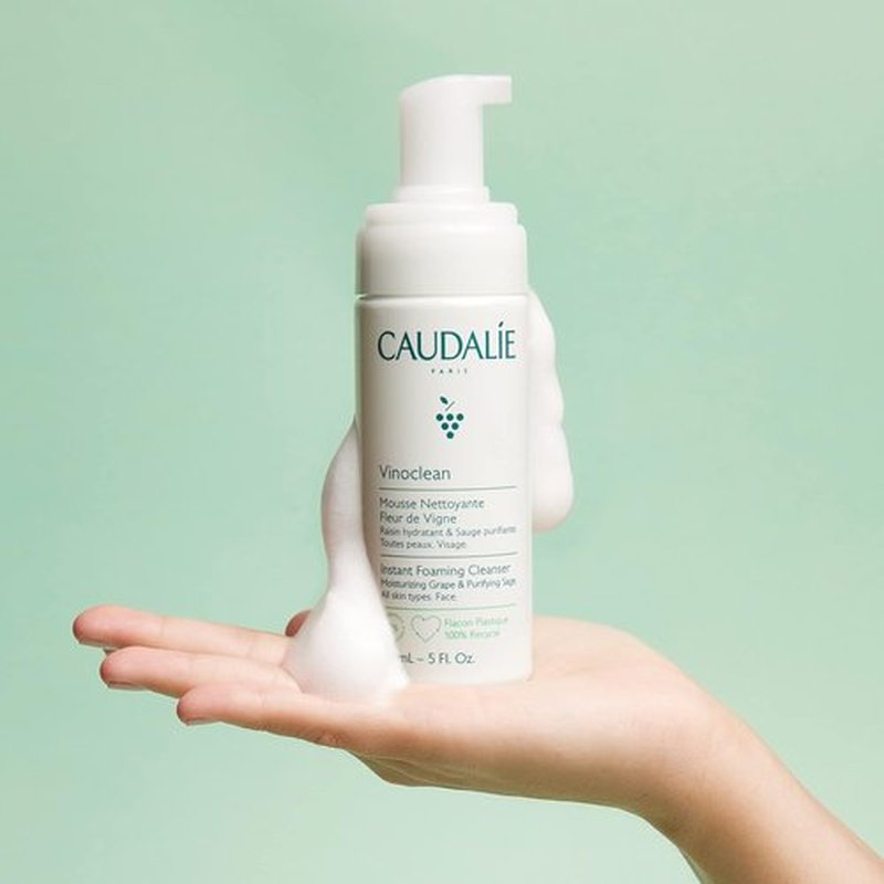 Caudalie Vinoclean Gentle Foaming Facial Cleanser - Ideal for All Skin Types | 6.7 Fl Oz