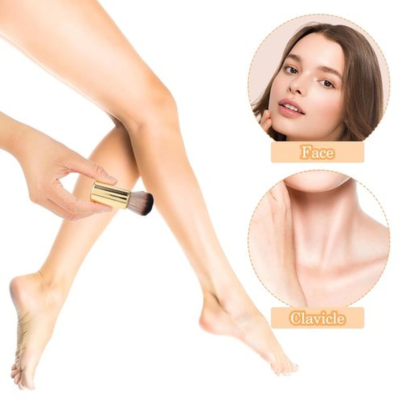 Divina Vitae Self Tan Brush - Soft Body Makeup Tool for Flawless Tanning | Portable Gold Design