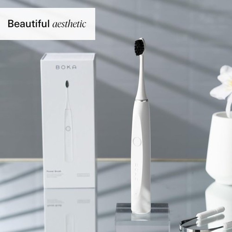 Boka Electric Toothbrush - Rechargeable Sonic Power for Deep Cleaning - 2 Heads & Charging Base