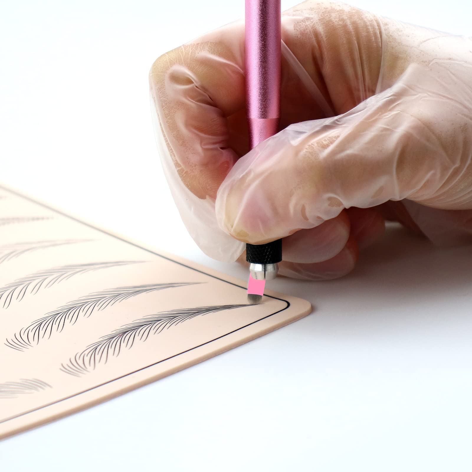 50 pcs Pink Disposable Microblading Blade NANO U18 Microblades 0.15mm Nano Needles Perfect for Hair Strokes Eyebrow Thinnest needles in Market (18U)