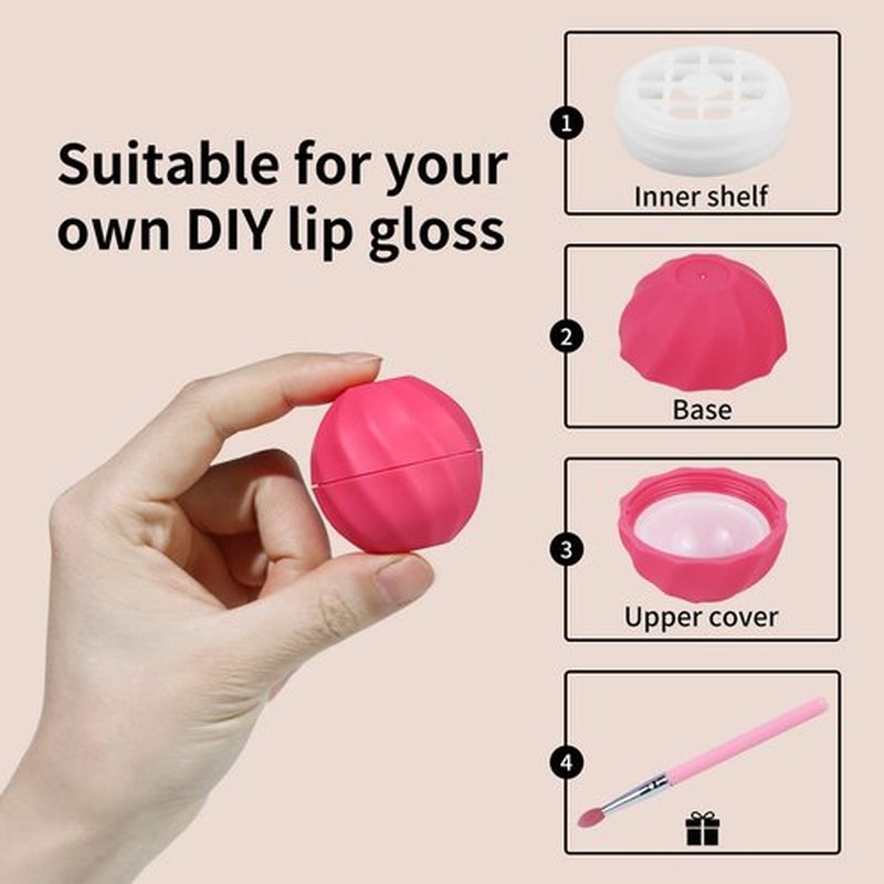 longway 0.24Oz (7ml) Empty Lip Balm Sphere Containers | Screw Cap Lipstick Tubes/Chapstick Tubes/Chapstick Holder for Lip Gloss & BPA FREE (Rose)