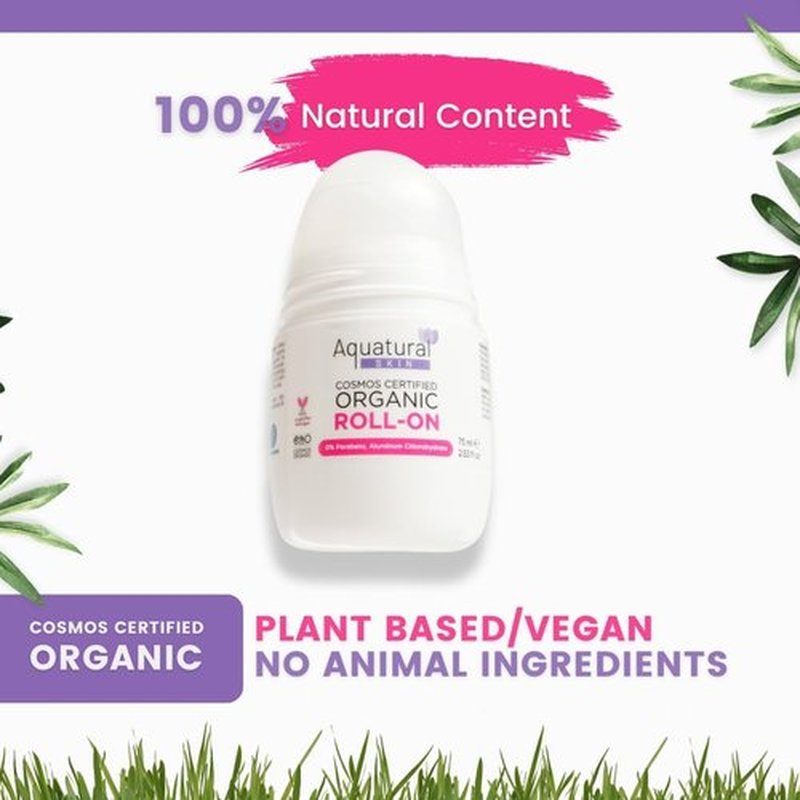 Skiennix Organic Deodorant Roll-On for Sensitive Skin - Natural Rose Vanilla, 2.53 Fl Oz | Long-Lasting Odor Protection