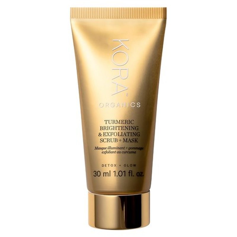 KORA Organics Turmeric Brightening & Exfoliating Mask, Multi-Use Facial Scrub, Polish & Illuminate, Certified Organic Exfoliating Face Mask, Cruelty Free, 1.01 fl oz - Face Scrub