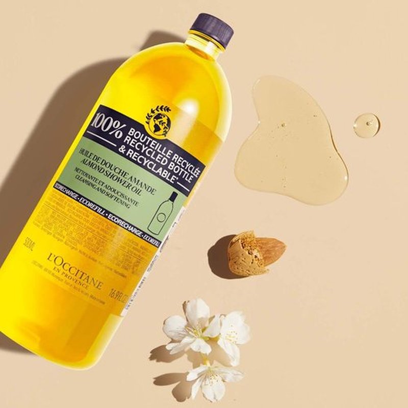 L'OCCITANE Almond Shower Oil - Nourishing Refill Duo for Soft, Hydrated Skin | 2-Pack