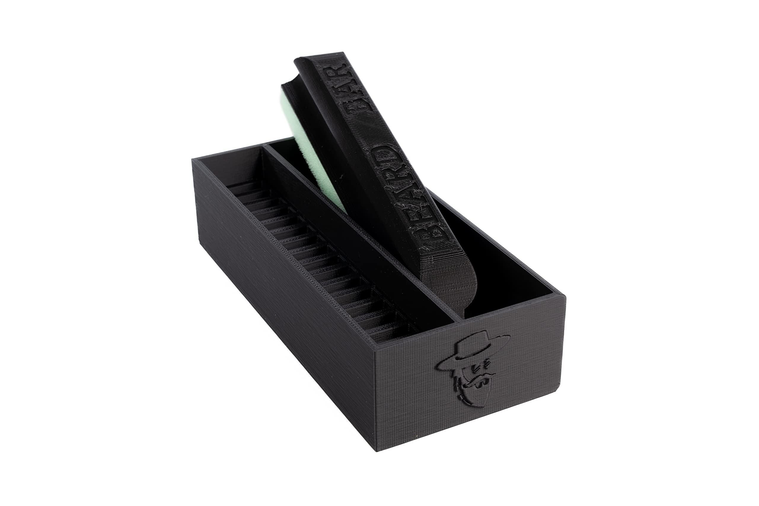 Mat's Beard Bar® & Holder Set - (V1.0) - Made in USA - Clean Up Beard Trimmings from Sinks and Countertops After Shaving - Best Gifts For Men