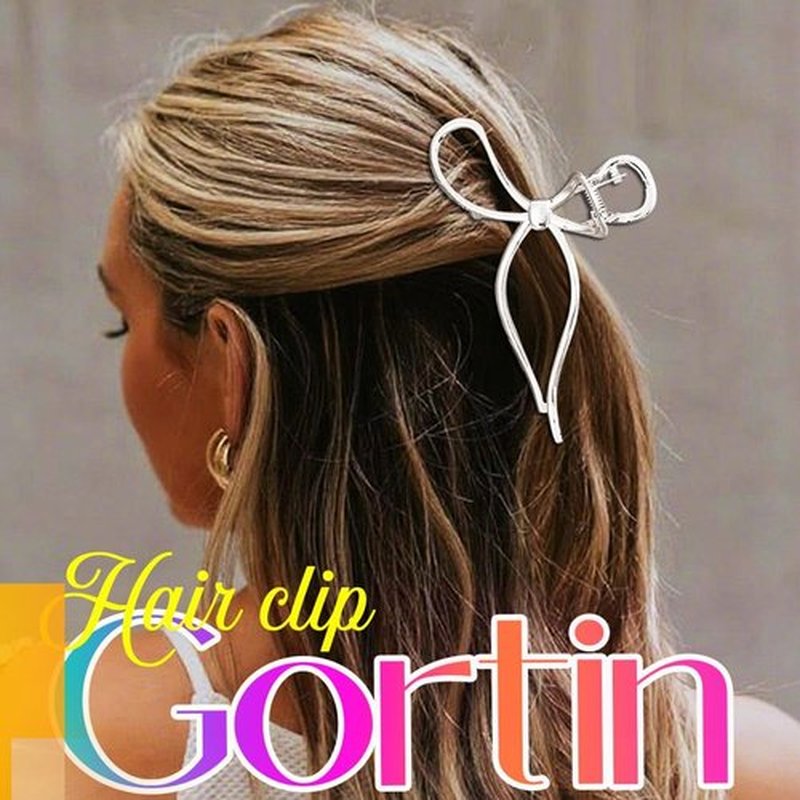 Gortin Bow Claw Clips Gold Metal Hair Clips for Thick Hair Large Fancy Hair Claw Clip Hair Accessories for Women