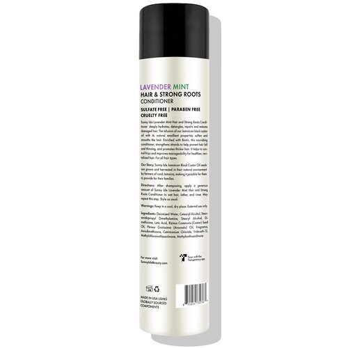 Sunny Isle Lavender Mint Hair and Strong Roots Conditioner 10.1oz | Strengthening with Biotin, Jamaican Black Castor Oil | Paraben & Sulfate Free | Double Growth Formula