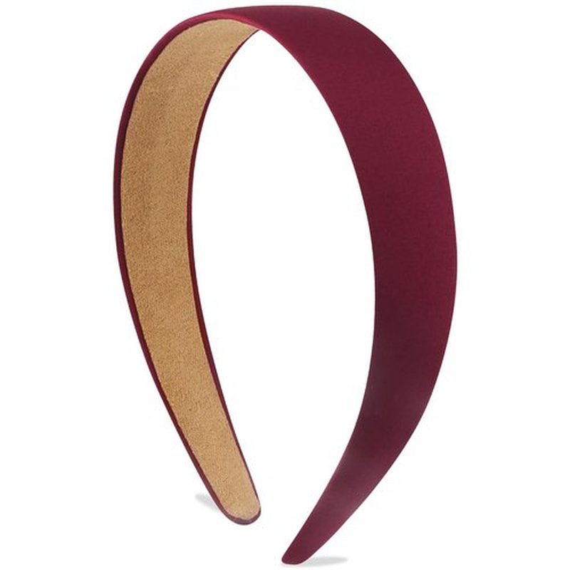 Atoden Satin Headbands for Women & Girls - Red, Burgundy Plain Headbands (1.18 Inch Wide) - Non Slip, Hard, Thin - DIY Crafts, Costume, Holiday & Christmas Gifts