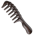 Onedor Handmade 100% Natural Black Sandalwood Hair Combs - Anti-Static Sandalwood Scent Natural Hair Detangler Wooden Comb (Thickening Comb)