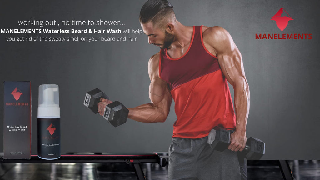 manelements Waterless Beard and Hair Cleansing Shampoo with Coconut Oil - Volumizes, Softens & Strengthens
