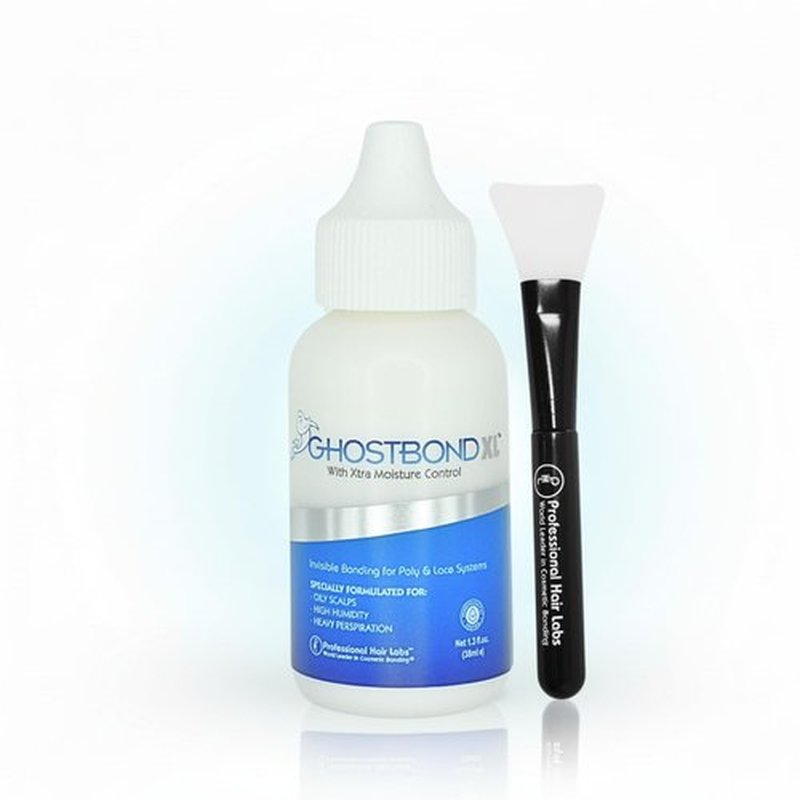 GHOSTBOND XL Hair Replacement Adhesive 1.3oz & Silicone Applicator – Invisible Lace Wig Glue, Water & Oil-Resistant, Non-Toxic, Easy Application for Lace Wigs & Hair Systems